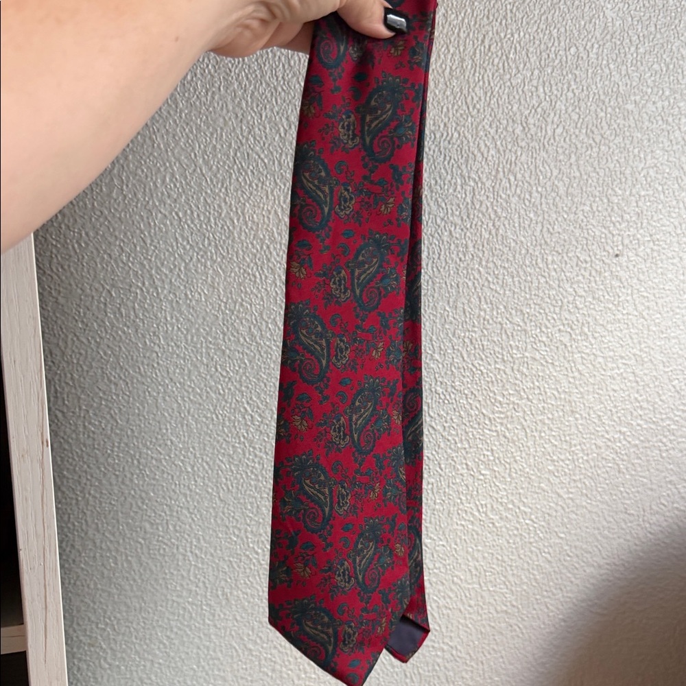 Elegant Envoy SILK Red Paisley Tie
